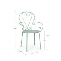 Set di 4 sedie ETIENNE in acciaio verde chiaro impilabili