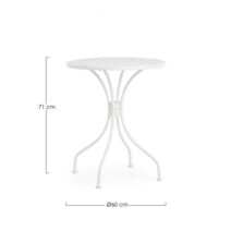 Tavolo LIZETTE in acciaio bianco Ø60 cm