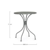 Tavolo LIZETTE in acciaio verde Ø60 cm