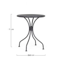 Tavolo LIZETTE in acciaio antracite Ø60 cm