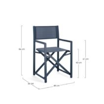 Set di sedie TAYLOR in alluminio blu e textilene blu, pieghevoli