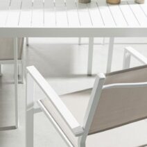 Tavolo fisso HILDE struttura alluminio bianca 130x68 cm