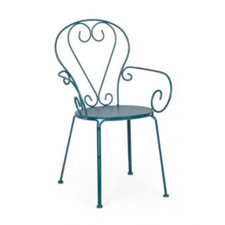 Set di 4 sedie ETIENNE in acciaio blu impilabili