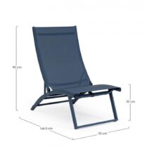 Set di 2 poltrone reclinabili TAYLOR in alluminio e textilene blu navy