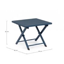 Tavolino TAYLOR in alluminio blu, pieghevole