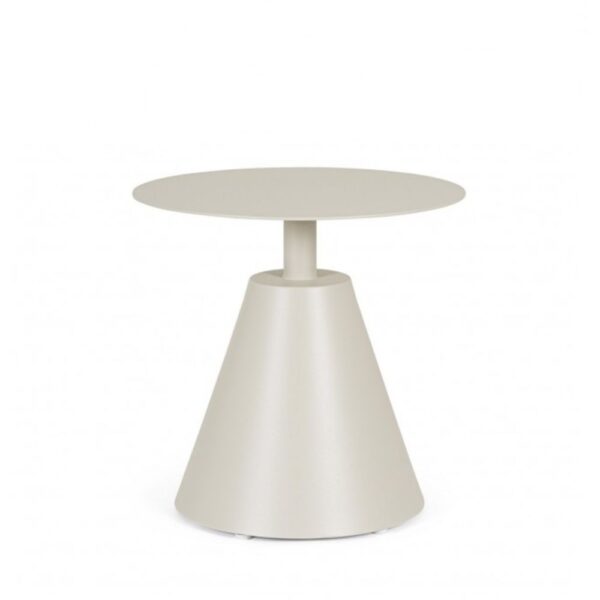 Tavolino rotondo ALOHA in alluminio beige