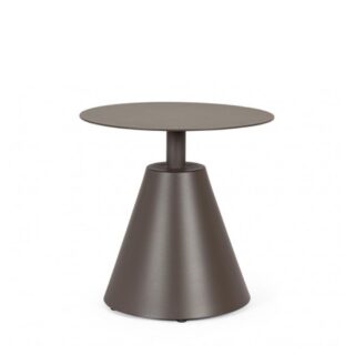 Tavolino rotondo ALOHA in alluminio marrone