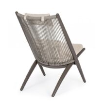 Set di poltrone ALOHA in alluminio marrone e intreccio di corda marrone, con cuscini