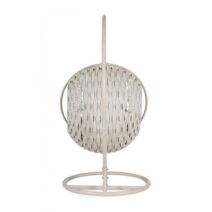 Poltrona sospesa GALAPAGOS in acciaio beige e intrecco in corda beige Ø 105 cm