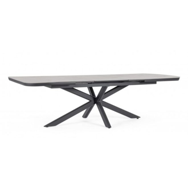 Tavolo allungabile PASCAL in pietra naturale e struttura in alluminio antracite 200x100 cm - 260x100 cm