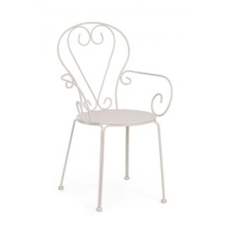 Set di 4 sedie ETIENNE in acciaio beige impilabili