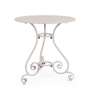 Tavolo ETIENNE in acciaio beige Ø70 cm