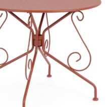Tavolo ETIENNE in acciaio rosso Ø90 cm