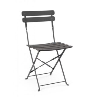 Set di sedie YASMIN in acciaio antracite, pieghevole