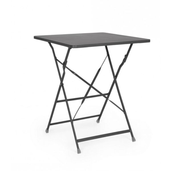 Tavolo YASMIN quadrato in acciaio antracite 60 x 60 cm, pieghevole