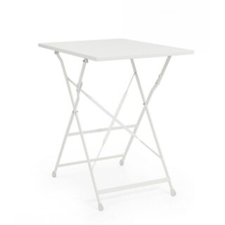 Tavolo YASMIN rettangolare in acciaio bianco 50 x 70 cm, pieghevole