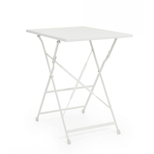 Tavolo YASMIN rettangolare in acciaio bianco 50 x 70 cm, pieghevole