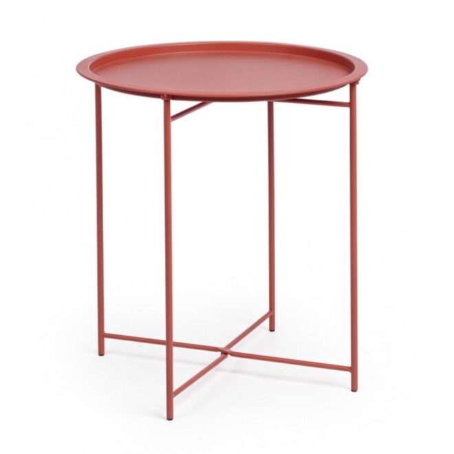 Set di 6 tavolini rotondi AUSTIN in acciaio rosso