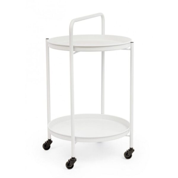 Panier pieghevole AUSTIN in acciaio bianco, con vassoio