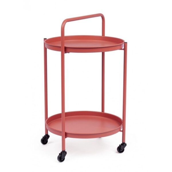 Panier pieghevole AUSTIN in acciaio rosso, con vassoio