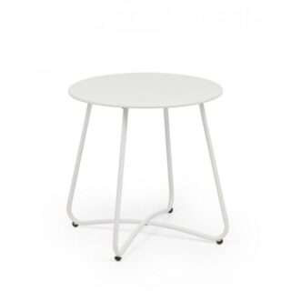Tavolino rotondo AUSTIN in acciaio bianco
