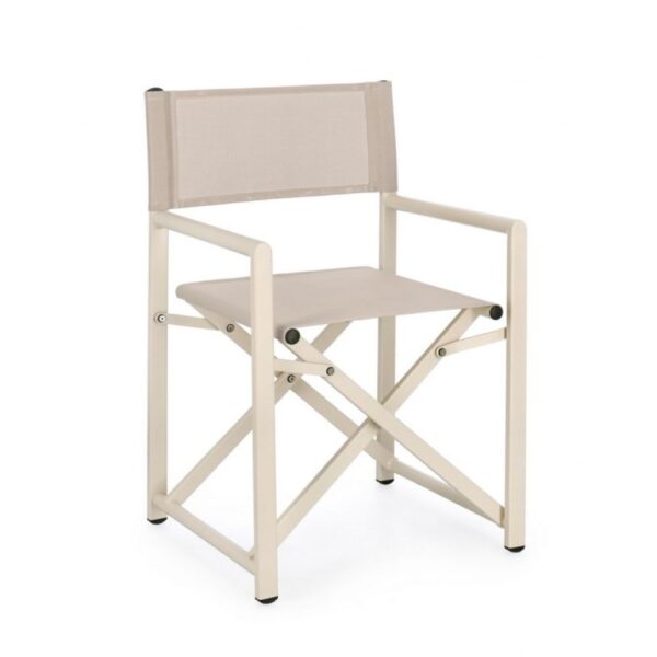 Set di sedie TAYLOR in alluminio beige e textilene beige, pieghevoli