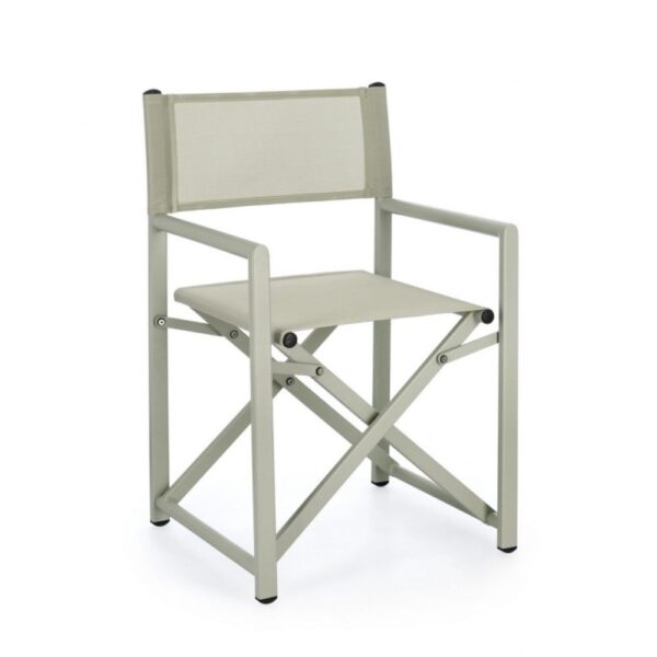 Set di sedie TAYLOR in alluminio verde chiaro e textilene verde chiaro, pieghevoli