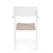 Set di 4 sedie NEBULA in alluminio bianco con cuscino tortora impermeabile