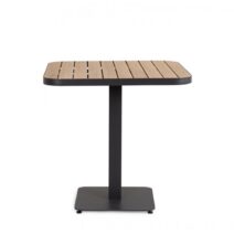 Tavolo BELMAR effetto legno e struttura alluminio antracite 75x75 cm
