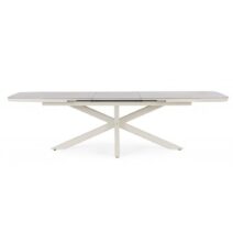 Tavolo allungabile PASCAL in pietra naturale e struttura in alluminio beige 200x100 cm - 260x100 cm