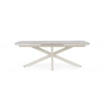 Tavolo allungabile PASCAL in pietra naturale e struttura in alluminio beige 200x100 cm - 260x100 cm