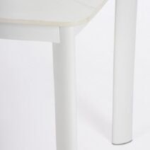 Tavolo fisso ALCORA in pietra naturale e struttura in alluminio bianca 180x90 cm