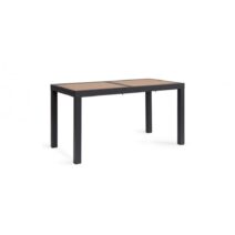 Tavolo allungabile HILIJA effetto legno e struttura in alluminio antracite 140x77 cm - 210x77 cm