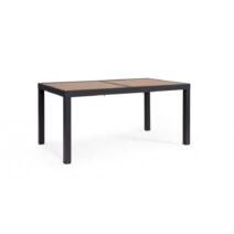 Tavolo allungabile HILIJA effetto legno e struttura in alluminio antracite 160x90 cm - 240x90 cm