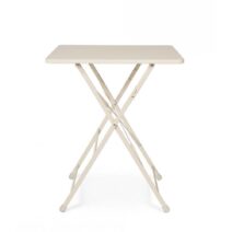 Tavolo YASMIN quadrato in acciaio beige 60 x 60 cm, pieghevole