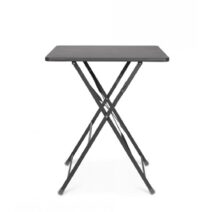 Tavolo YASMIN quadrato in acciaio antracite 60 x 60 cm, pieghevole