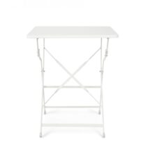 Tavolo YASMIN quadrato in acciaio bianco 60 x 60 cm, pieghevole