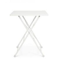 Tavolo YASMIN quadrato in acciaio bianco 60 x 60 cm, pieghevole