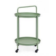 Cart pieghevole AUSTIN in acciaio verde, con vassoio