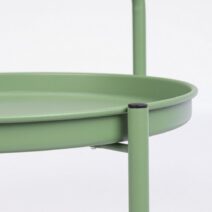 Cart pieghevole AUSTIN in acciaio verde, con vassoio
