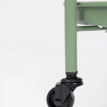 Cart pieghevole AUSTIN in acciaio verde, con vassoio