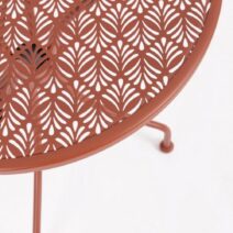 Tavolo LIZETTE in acciaio rosso scuro Ø60 cm