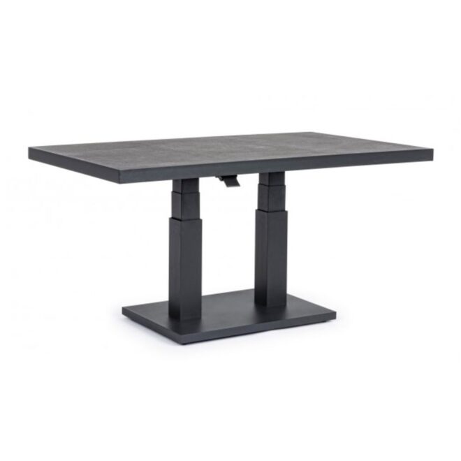 Tavolo TRUMAN in ceramica e struttura antracite con altezza regolabile 140x85x49 cm - 140x85x72 cm