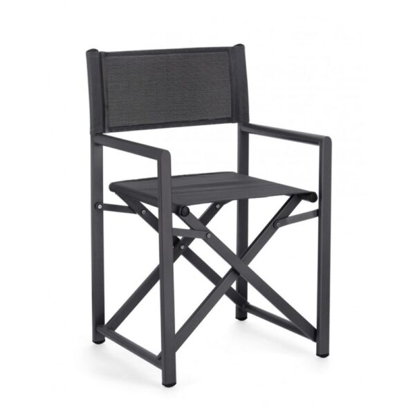 Set di sedie TAYLOR in alluminio antracite e textilene antracite, pieghevoli