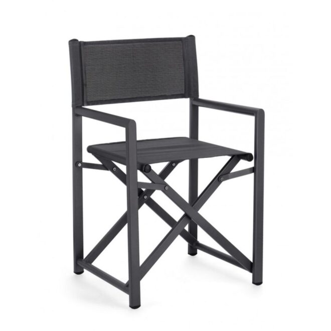 Set di sedie TAYLOR in alluminio antracite e textilene antracite, pieghevoli