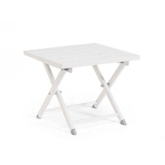 Tavolino TAYLOR in alluminio bianco, pieghevole