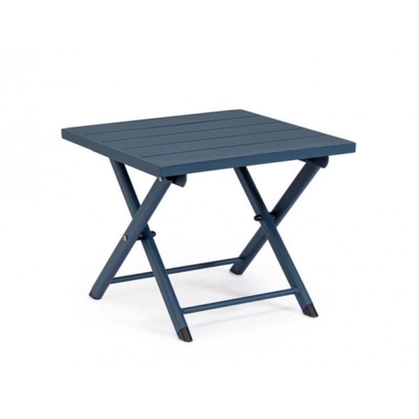 Tavolino TAYLOR in alluminio blu, pieghevole