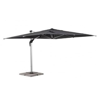 Ombrellone a sospensione ARIES con palo in alluminio anodizzato e telo grigio scuro 3x4