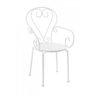 Set di 4 sedie ETIENNE in acciaio bianco impilabili