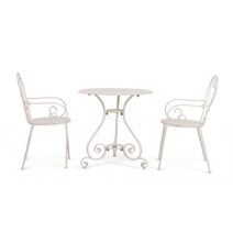 Set di 4 sedie ETIENNE in acciaio beige impilabili